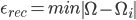 \epsilon_{rec} = min \left\| \Omega - \Omega_i \right\|