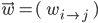 \vec{w} = (\;\;w_{i \rightarrow j}\;\;)