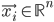 \vec{x_i} \in \mathbb{R}^n